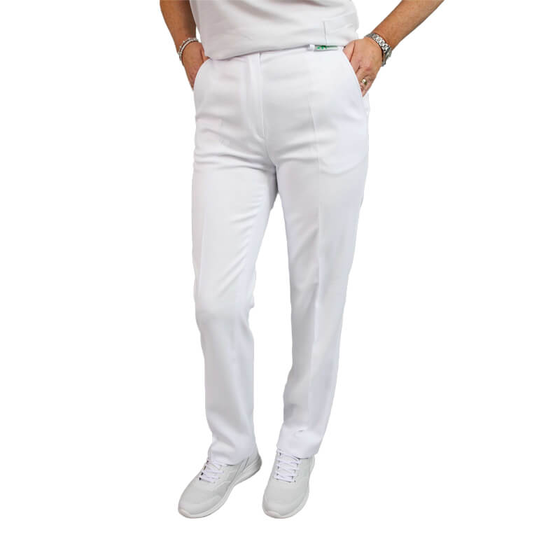 Buy Emsmorn Ladies White Stretch Trouser